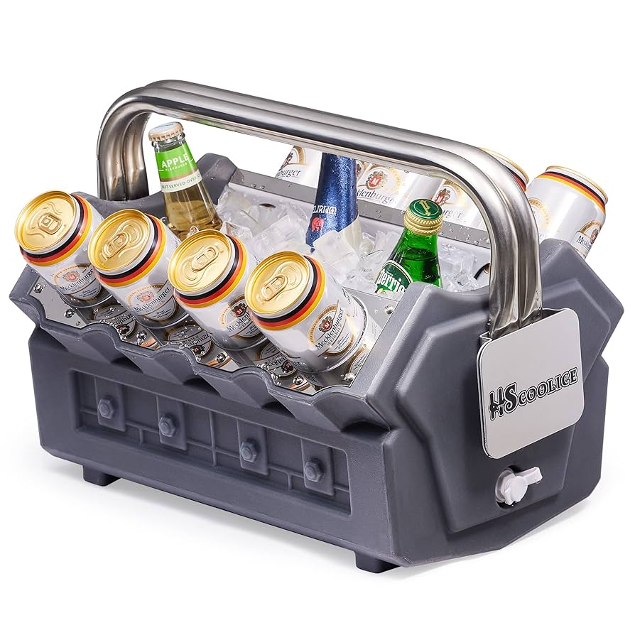 HSCOOLICE V8 Engine Block Ice Bucket with Handle - 12 Cans